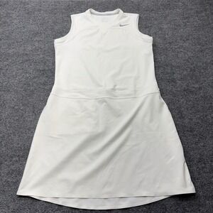 Nike White Sleeveless Tennis Dress with Subtle Swoosh